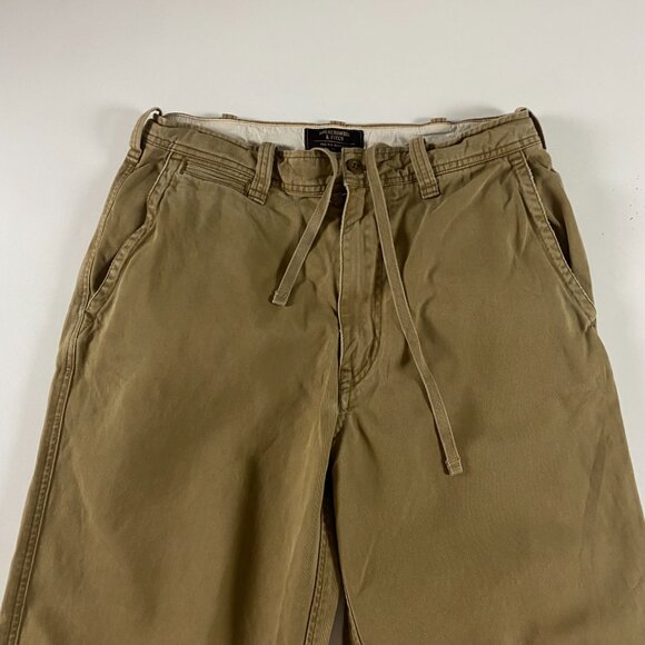 Abercrombie & Fitch Cargo Pants Vintage Fatigues Men 31 S Khaki Drawstring Baggy - Picture 2 of 14
